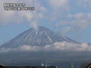 富士山の雪は見る間に少なく　秋から続く少雨で大井川は取水制限も