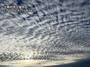 大阪など関西の空にうろこ雲や波状雲　明日の天気の崩れを示唆