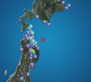 岩手県で震度3の地震発生        