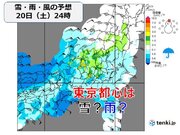 今日の午後は関東で雪　東京都心は雨　雪の降る可能性は低い　山沿いでは大雪に警戒