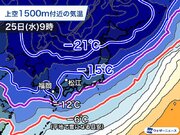 24日(火)から寒波　日本海側は積雪急増、太平洋側も積雪に