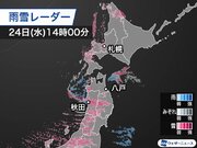 低気圧の通過で東北は太平洋側も雪　北海道は札幌市内などに活発な雪雲