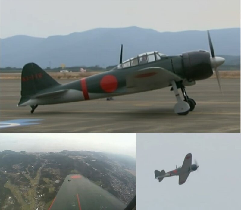 画像：里帰りした零戦、73年ぶりに日本の空でフライト実現　鹿屋基地でテスト飛行に成功/画像はニコニコ生放送