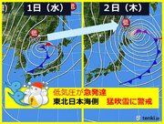東北　日本海側は1日から2日は猛吹雪　交通影響に警戒　雪質が変わり雪崩リスクも