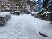 秋田は1時間で4cmの積雪増加　午後は雨に変わり路面状況悪化