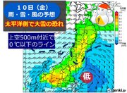 10日は宮城・福島県で大雪の恐れ　14日頃は日本海側で大雪・吹雪に　東北