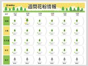 週間花粉情報　18日は九州で「やや多い」予想　「少ない」予想の所も準備は早めに