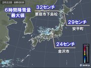 北海道や北陸で強い雪が降り続く　6時間降雪量2月としては1位の所も