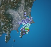 千葉県南部でM3.8の地震　千葉県で震度3　津波の心配なし