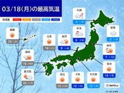 18日　全国の天気　日本海側は大雪やふぶき　晴れても北風冷たい　一気に気温急降下