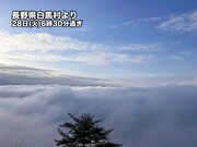 長野県・白馬周辺に雲海出現　今朝は内陸部で冷え込み強まる