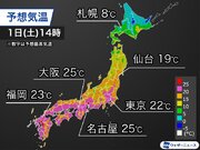 大阪など25以上の夏日予想　4月スタートは関東以西で暑いくらいに
