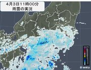 東海や関東に雨雲　今夜にかけて冷たい雨が続き　花冷えに