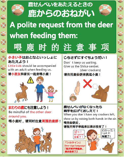 鹿からのお願い 奈良公園に外国人用看板 噛まれるなど観光客トラブル多発 2018年4月3日 Biglobeニュース