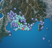 愛知県で震度3の地震発生