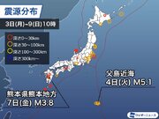 週刊地震情報 2023.4.9　熊本　日奈久断層帯付近の地震で震度3