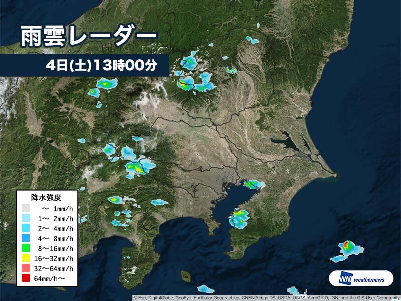 関東甲信　雨雲が急速に発達中　千葉では落雷や「ひょう」も