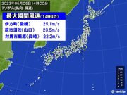 5日こどもの日　各地で南風ビュービュー　愛媛県では「やまじ風」に注意