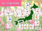 きょう12日　広く晴れて西は夏日も　九州は夕方から雨　関東や北海道もにわか雨