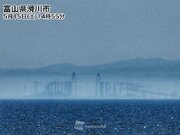 富山湾で蜃気楼が発生