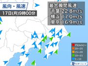 関東は南風吹き荒れる週はじめ　飛来物や電車の遅れなど注意