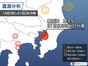 東京湾震源の小さな地震が頻発        