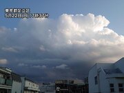 東京都心上空で雨雲が発生　関東は急な雨に注意
