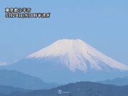 雪化粧をした富士山　東京都内からもくっきり