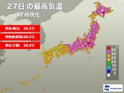 連日の猛暑 全国422地点で真夏日に　埼玉県熊谷で36.2℃を観測        