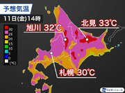 札幌で今年初の真夏日予想　北海道内陸部は33超の所も