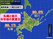 札幌と旭川で今年初の真夏日　真夏のような厳しい暑さの所も　熱中症に警戒を