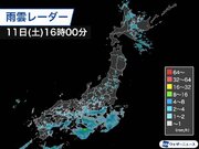 九州から北海道の広範囲で雨　雷を伴って強く降っている所も