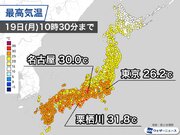 西日本、東海は早い時間から30超え　関東は暑さ和らぎ過ごしやすい