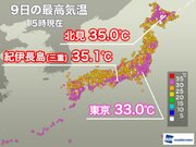 北海道・北見で今年初の猛暑日　明日は東京でも35の予想