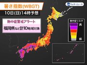 熱中症警戒アラート　福岡県など計10地域に発表　今日10日(日)