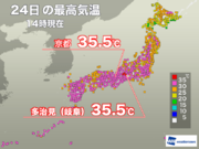 京都や岐阜で猛暑日を記録　名古屋は今年一番の暑さ        