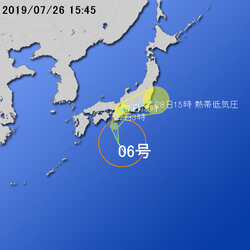 【台風第６号に関する情報】令和元年7月26日16時46分 気象庁予報部発表