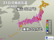東京都心は8日連続の猛暑日　関東内陸部は40に迫る暑さ
