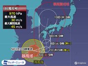 台風6号　沖縄は激しい雨が長時間続く　西日本は大雨に早めの警戒を