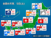 今日8月5日(土)の天気予報　沖縄に再び台風接近　関東含め広く危険な暑さ続く