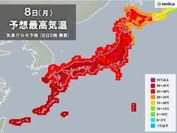 話題-8日　九州〜東北南部35℃前後の予想　熱中症警戒アラート発表も　冷房の使用を