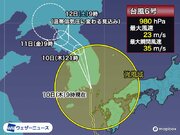 台風6号はまもなく朝鮮半島に上陸　西日本は強雨や強風続く