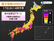 熱中症警戒アラート　千葉県や兵庫県など8県に発表　明日17日(水)対象