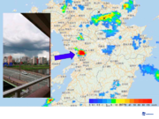 雨雲の直径は約6kmほどか　熊本に雨柱        
