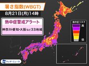東北〜九州の33府県に熱中症警戒アラート　明日8月21日(月)対象