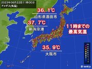 日本海側を中心に午前中から猛暑　新潟県ですでに37超　8月下旬も猛暑収まらず