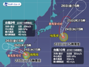 台風9号はフィリピンを通過　沖縄・先島諸島はうねりや高波に注意