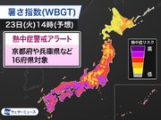 熱中症警戒アラート　西日本の16府県に発表　今日23日(火)対象