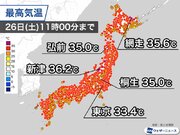 東日本や北日本で厳しい暑さ　北海道オホーツク海側で気温が高い