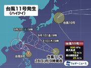 台風11号（ハイクイ）発生　沖縄方面に進む可能性　進路や勢力に注意